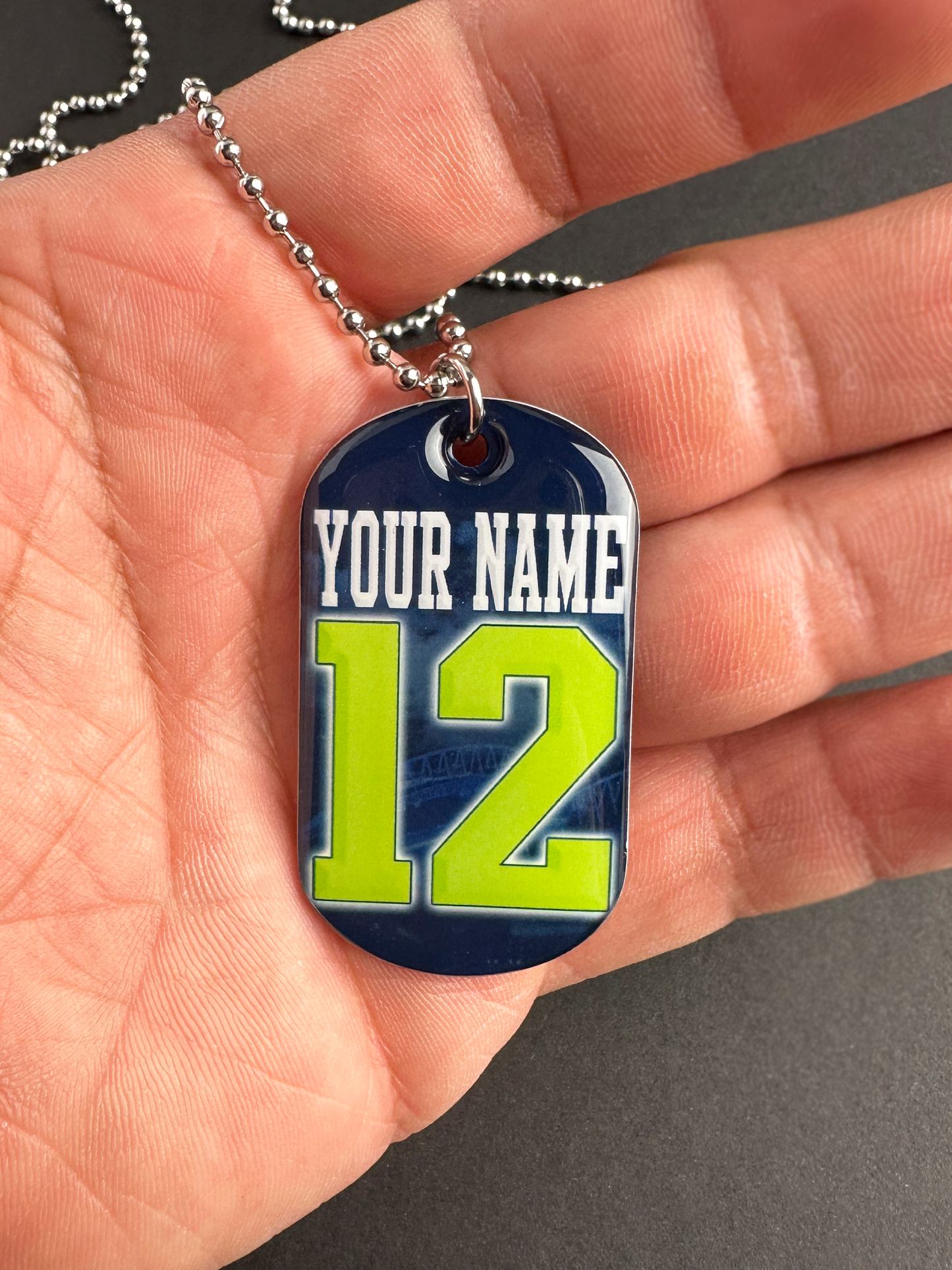 Fan Tag Necklace Double Sided