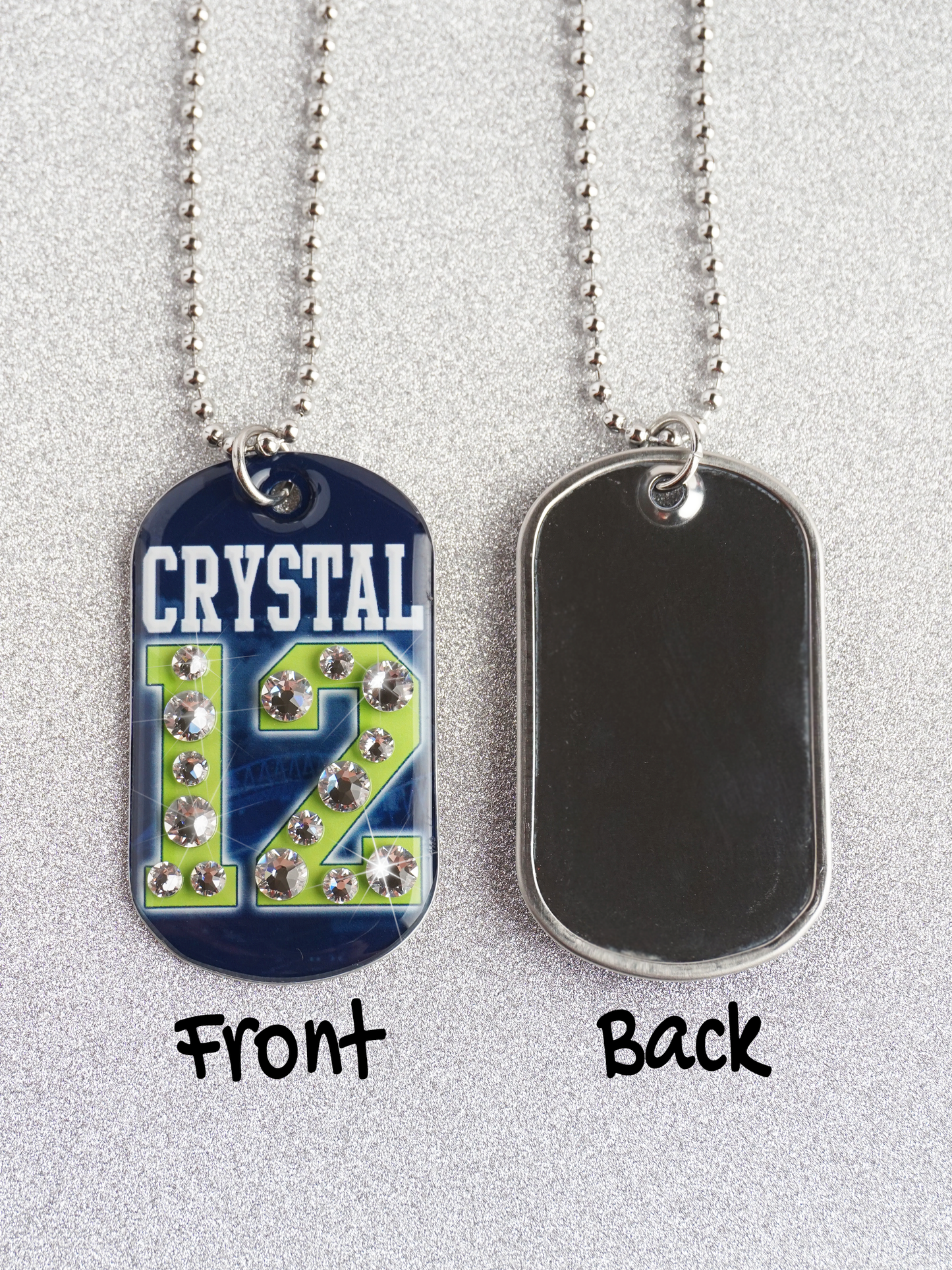 Fan Tag Necklace w/ Bling