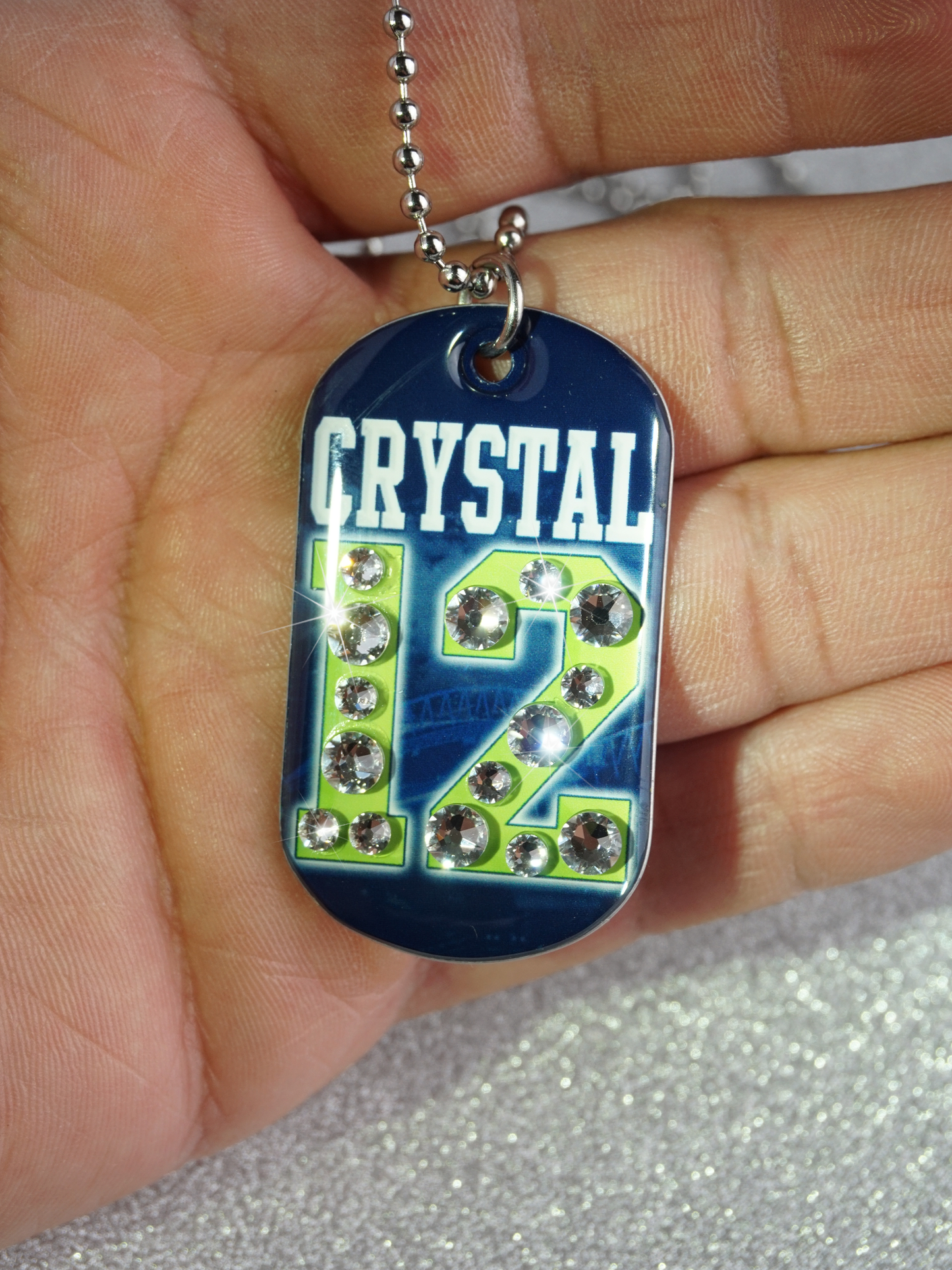 Fan Tag Necklace w/ Bling