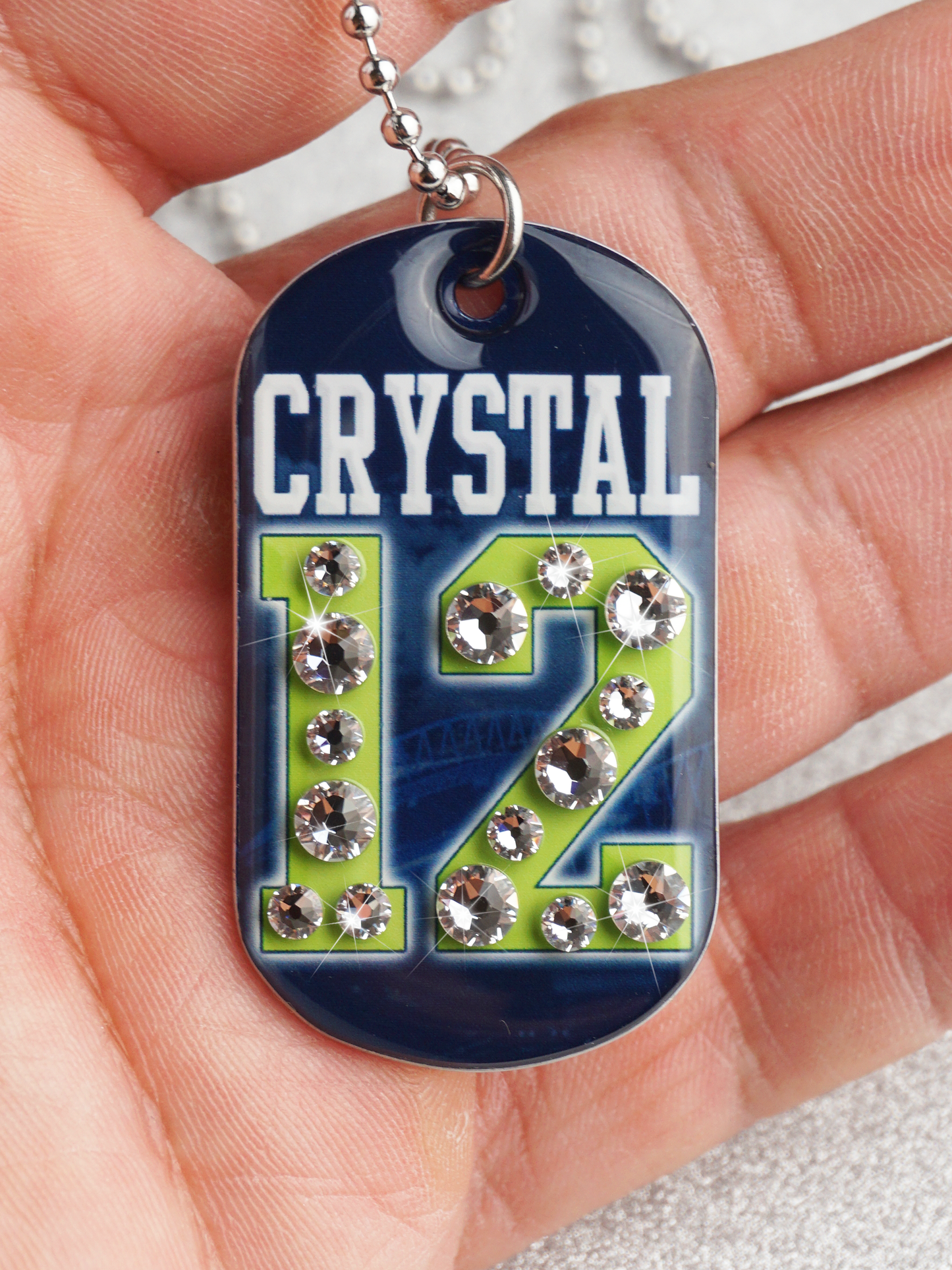 Fan Tag Necklace w/ Bling