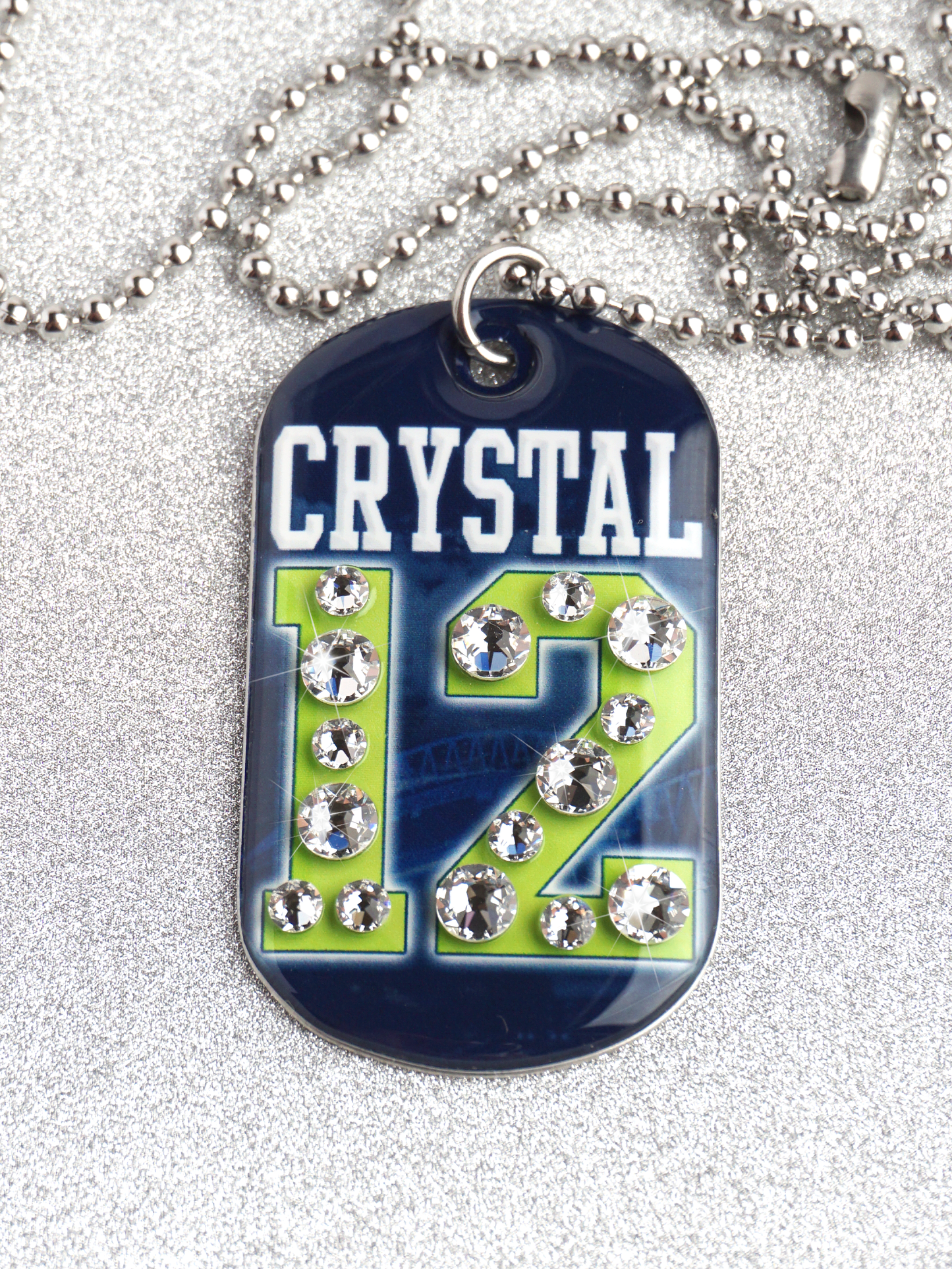 Fan Tag Necklace w/ Bling