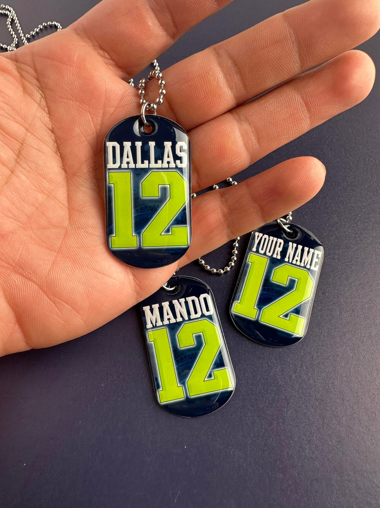 Fan Tag Necklace Double Sided