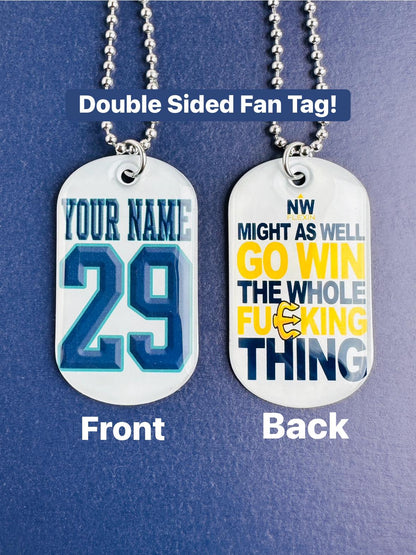 Fan Tag Necklace Double Sided Baseball Style