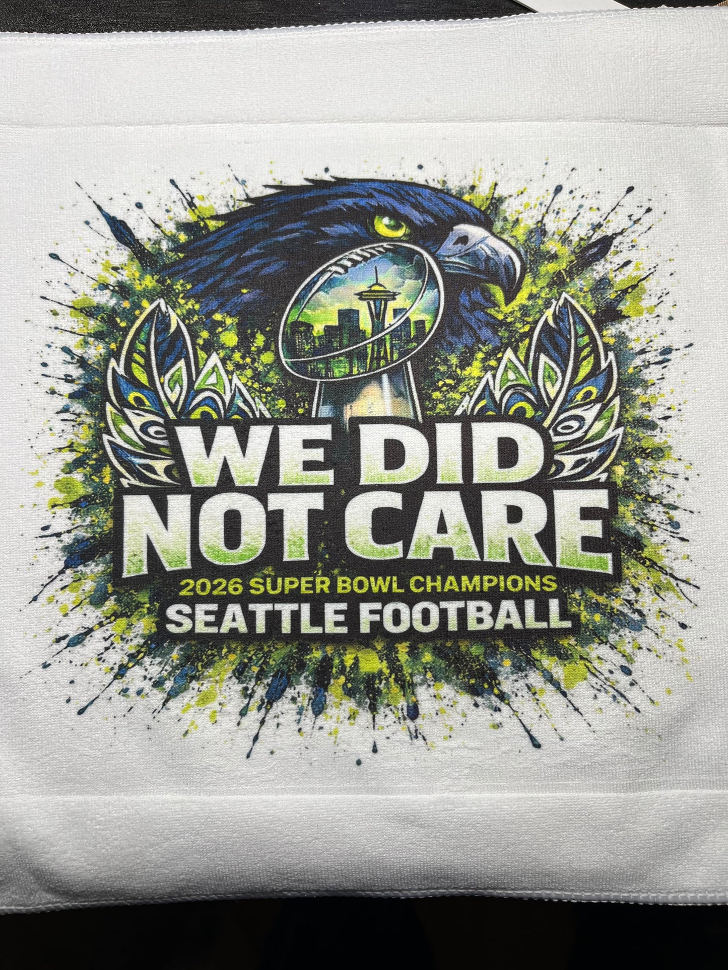 WE DID NOT CARE CHAMPIONS! Rally Towel
