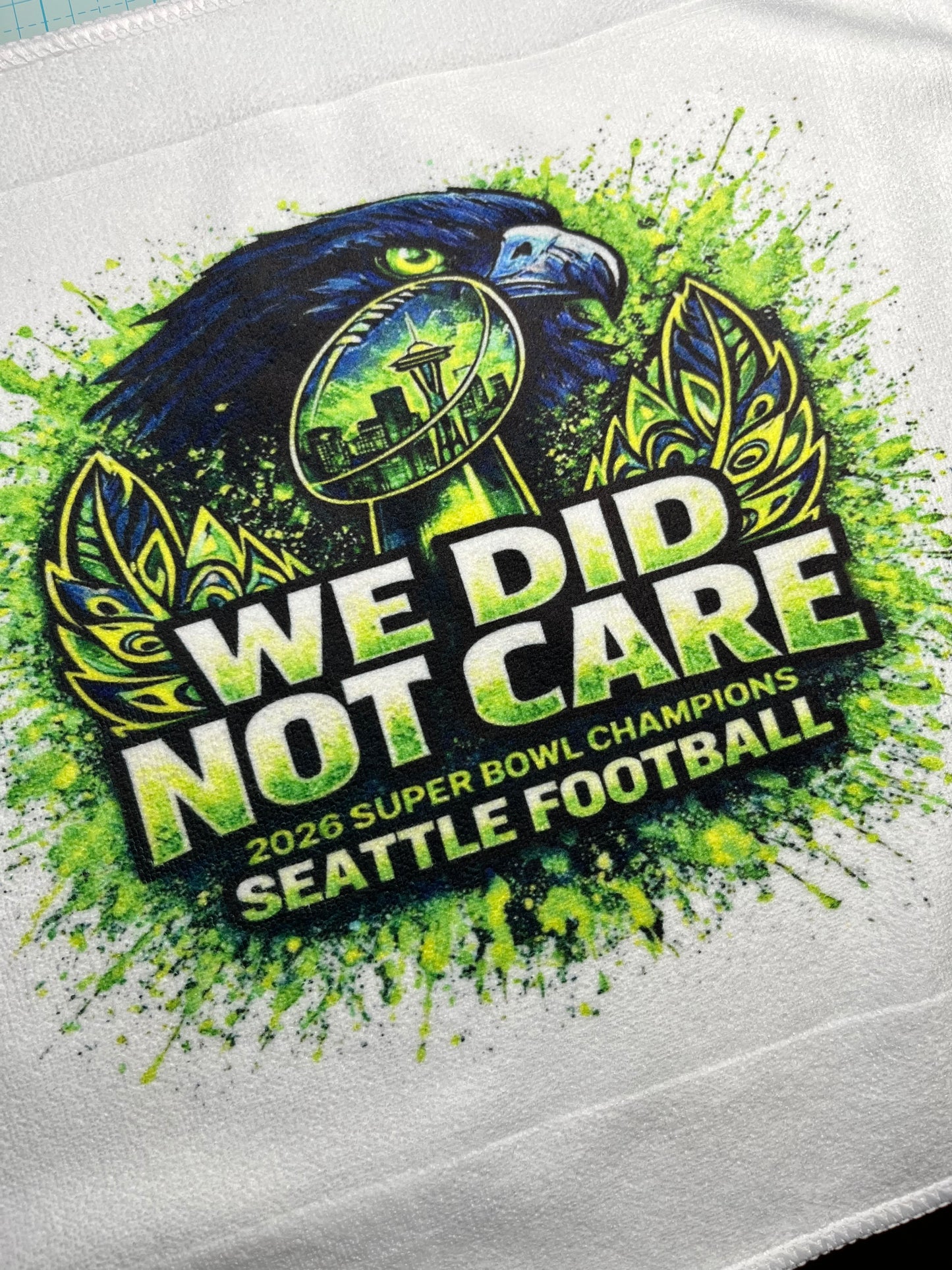 WE DID NOT CARE CHAMPIONS! Artistic Rally Towel