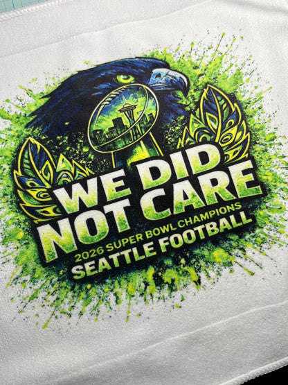 WE DID NOT CARE CHAMPIONS! Artistic Rally Towel