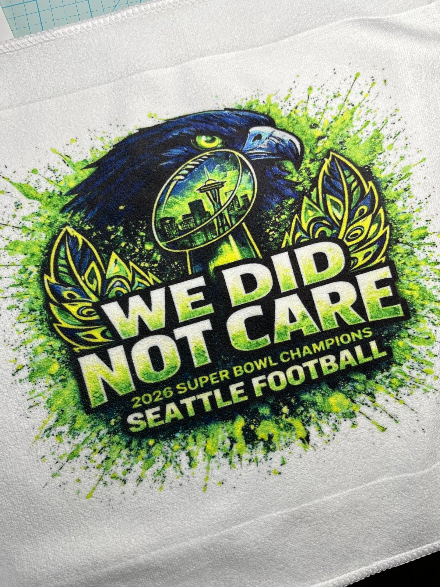 WE DID NOT CARE CHAMPIONS! Artistic Rally Towel