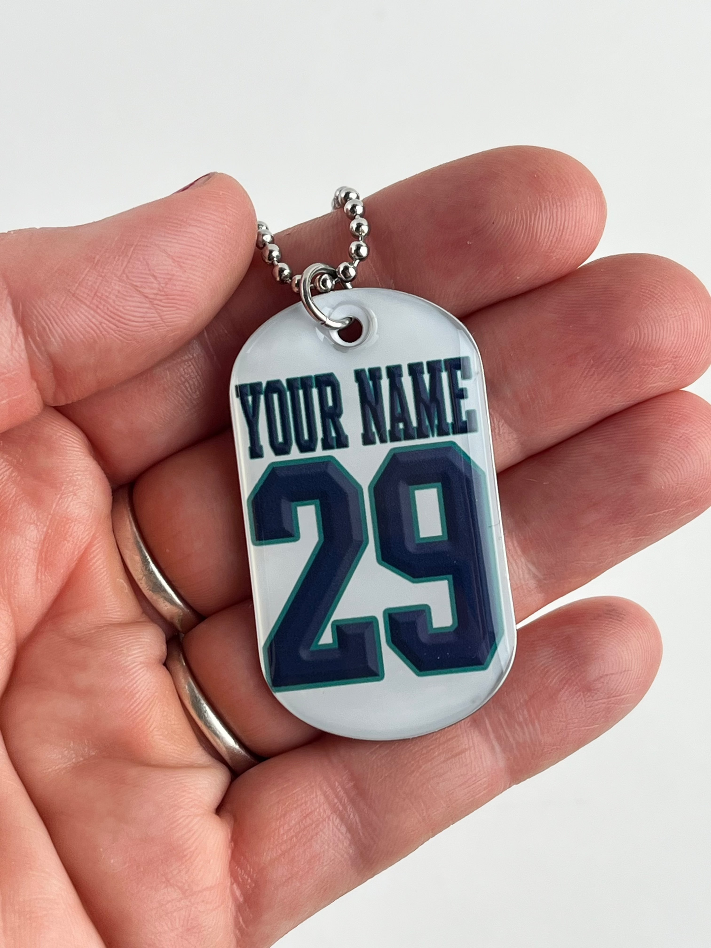 Fan Tag Necklace Double Sided Baseball Style