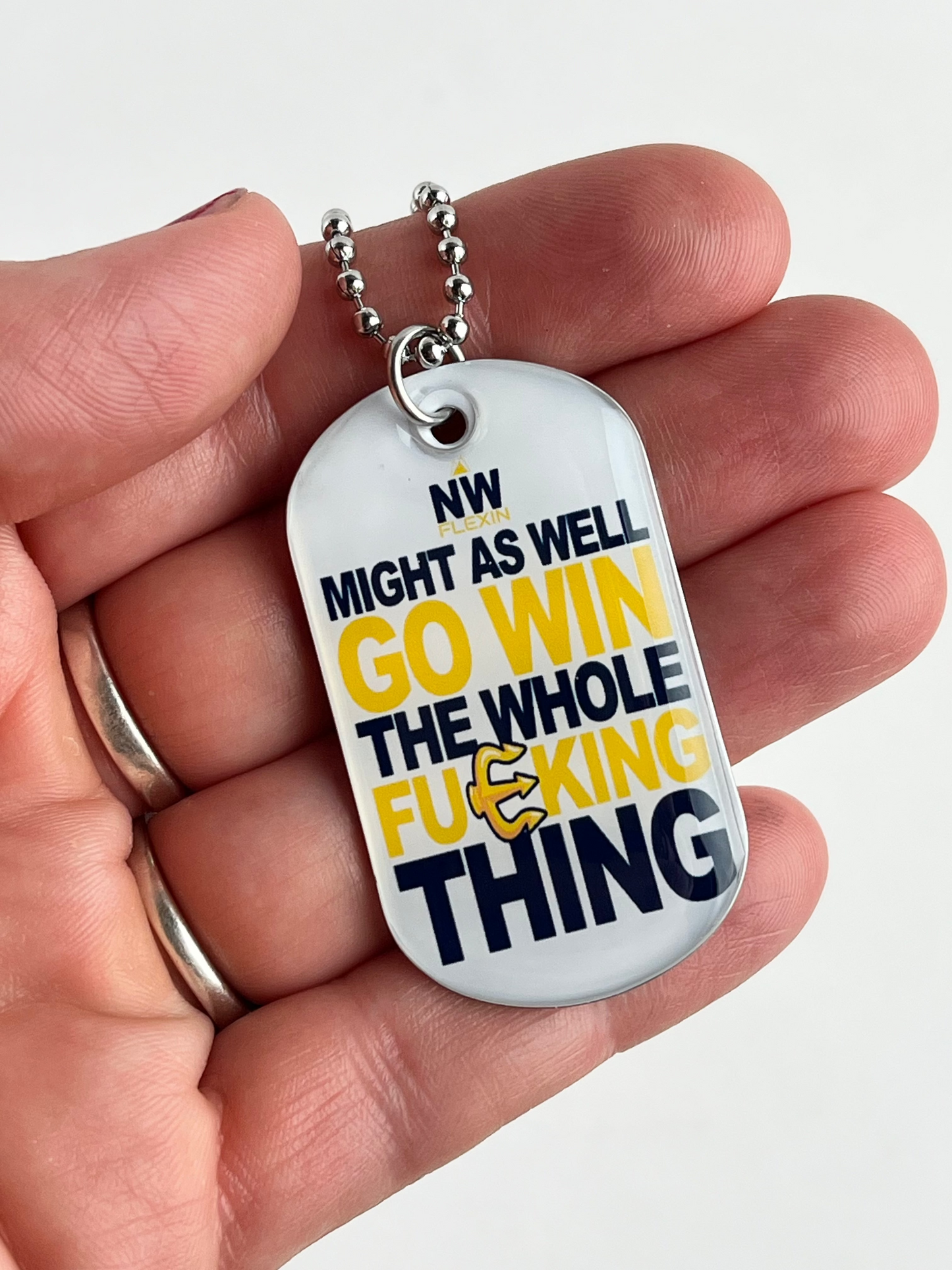 Fan Tag Necklace Double Sided Baseball Style