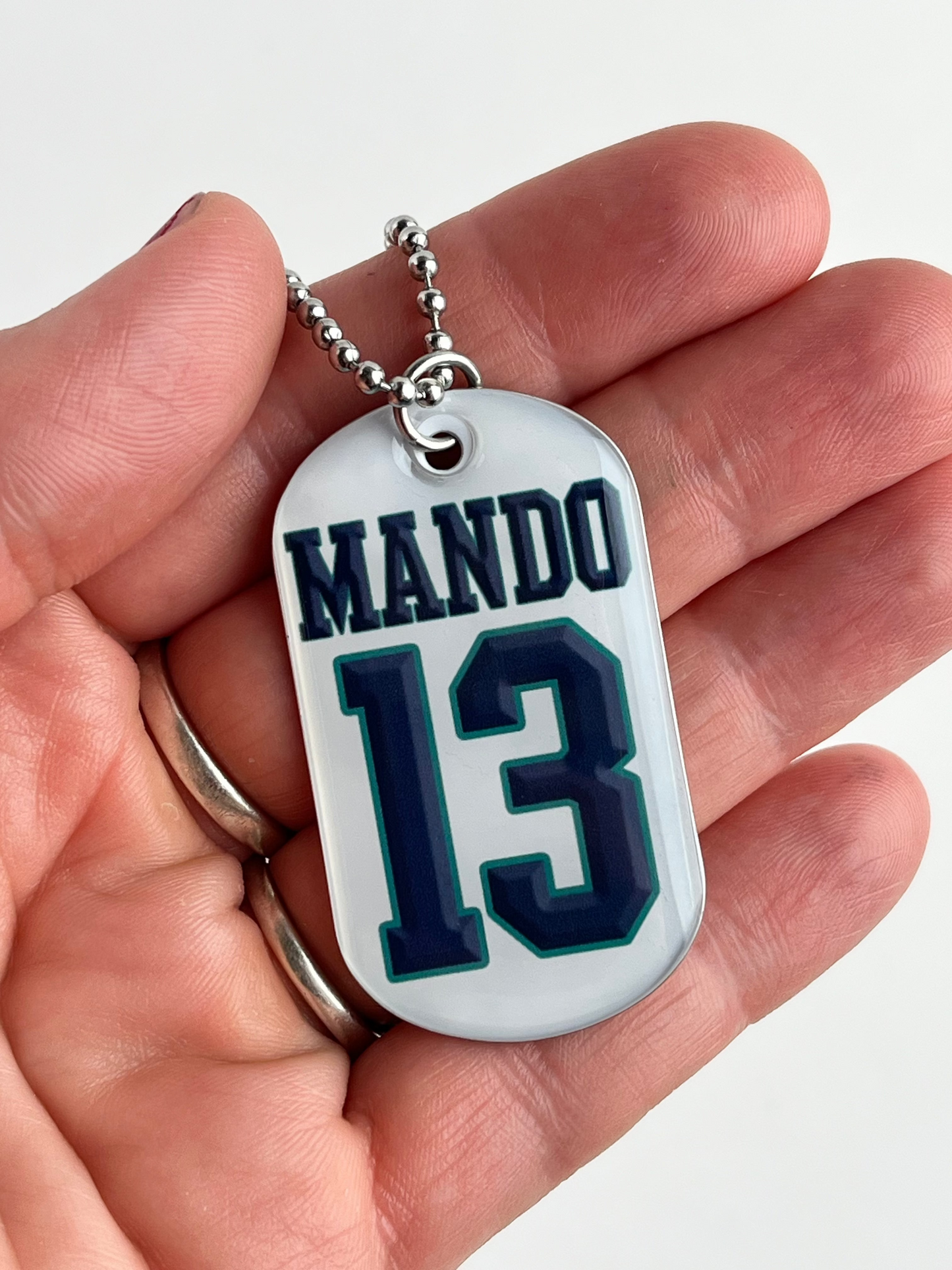 Fan Tag Necklace Double Sided Baseball Style