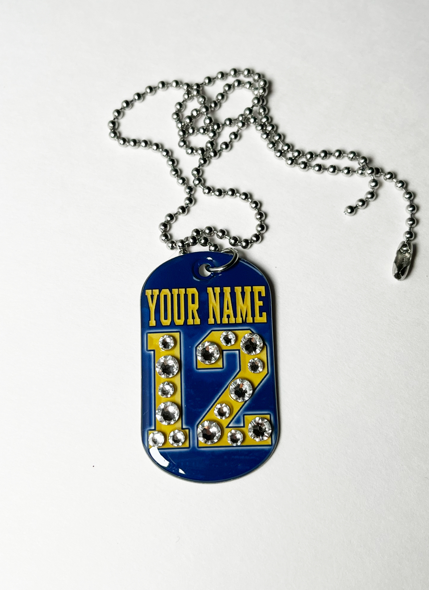 Fan Tag Necklace Baseball Style w/ Bling