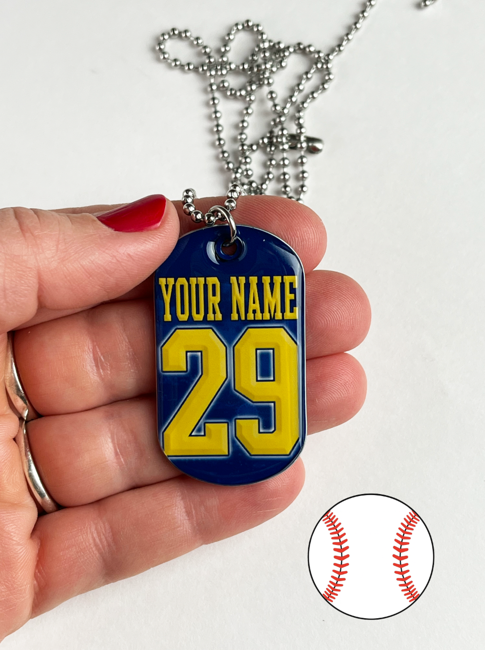 Fan Tag Necklace Baseball Style