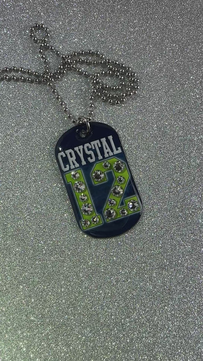 Fan Tag Necklace w/ Bling